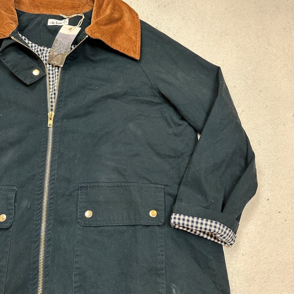 In Loom Vintage Wash Barn Jacket Women's Size M Black Denim Full Zip Chore Coat - Picture 3 of 6